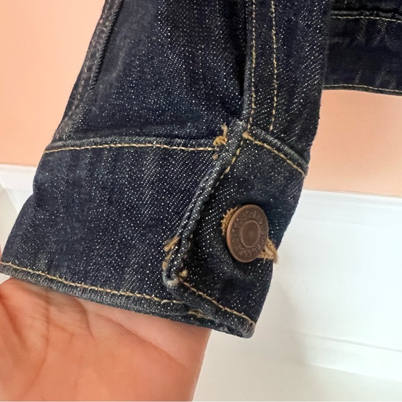 Levi's Jean Jacket Dark Blue Denim Women Size Medium - Picture 3 of 6